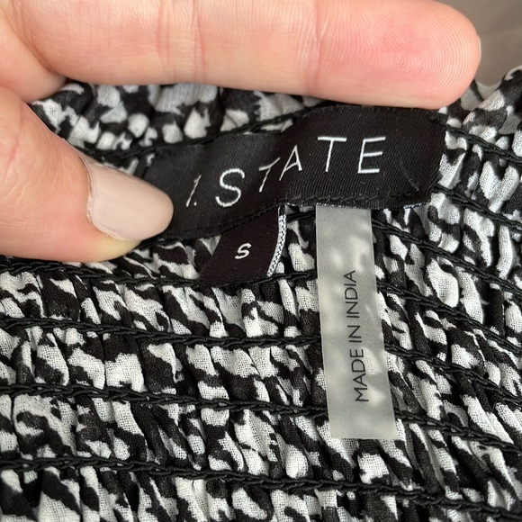 1.state Smock Bodice Ruffle Hem Long Sleeve Minidress Small, #6159269 - Picture 4 of 9